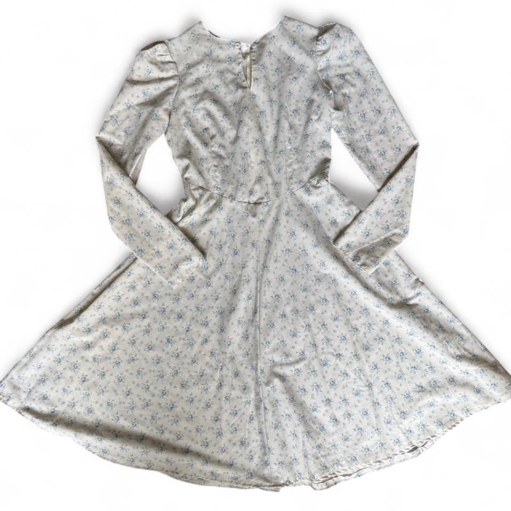 Vintage Handmade Blue and White Patterned Dress